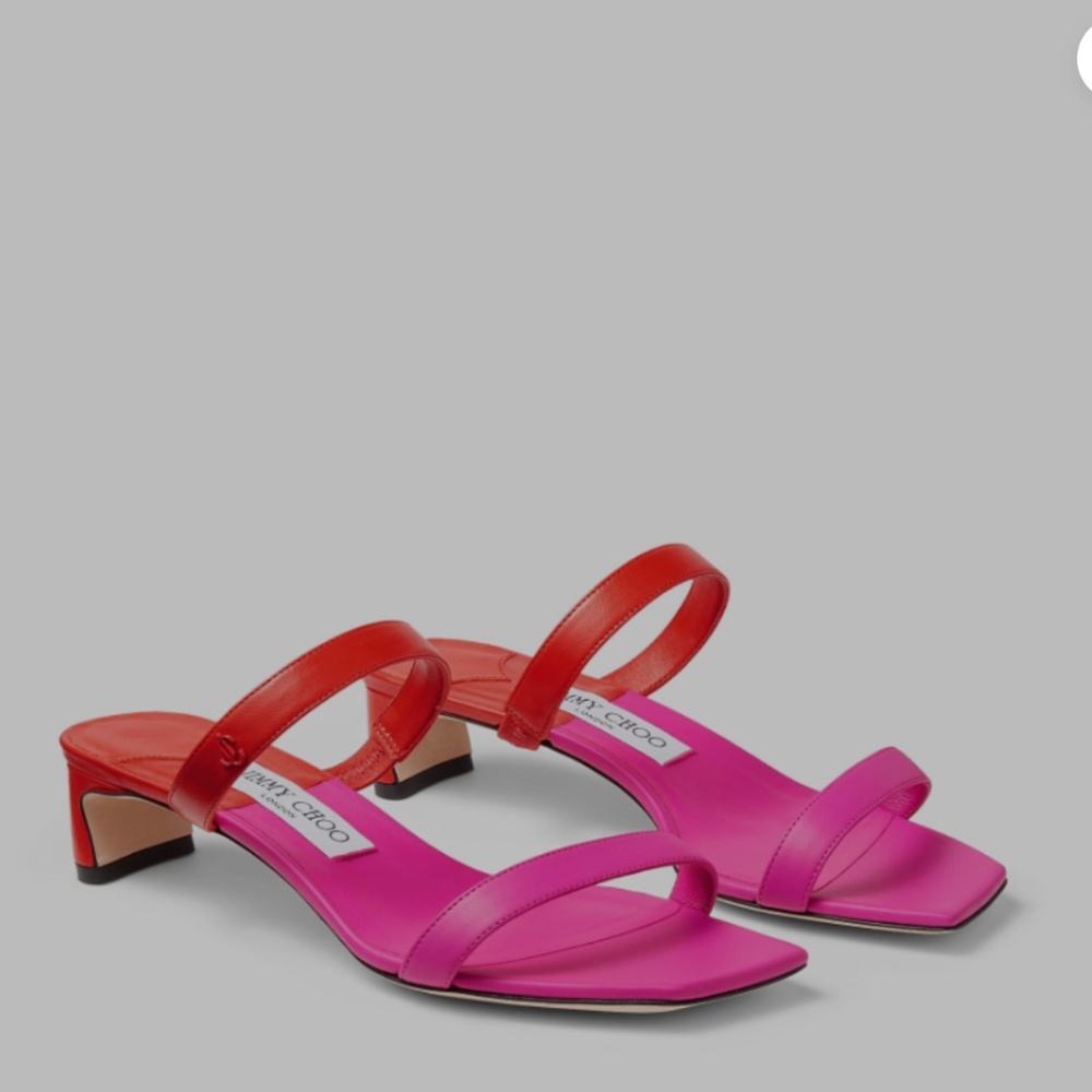 Jimmy Choo Women's Kyda 36 Color Block Slide Sandals NWT